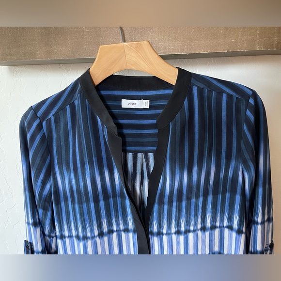 Vince| Silk Ombre Striped Long Sleeve Blouse, Size 8••• - Picture 2 of 14